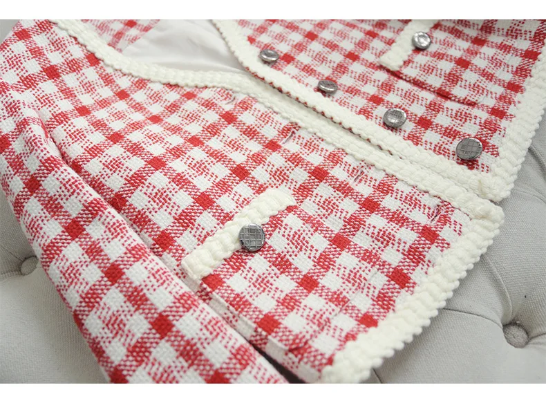 Осень 2020 модные твидовые пальто и куртки женская укороченная твидовая куртка