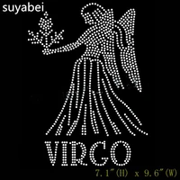 2pcslot wing angel sticker appliques design stone hot fix rhinestone motif iron on crystal transfer patches for shirt