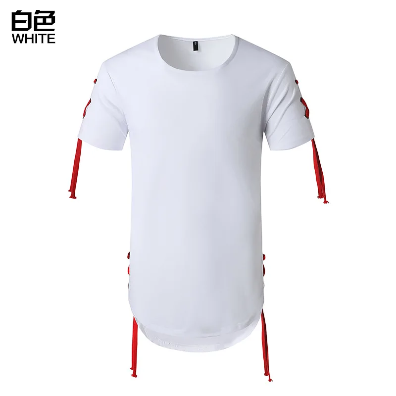 

Trendy Men's Long T-shirt Men's New Hip-hop Round Neck T-shirt Foreign Trade Men's 2021 Summer Beautiful Size New Large Size
