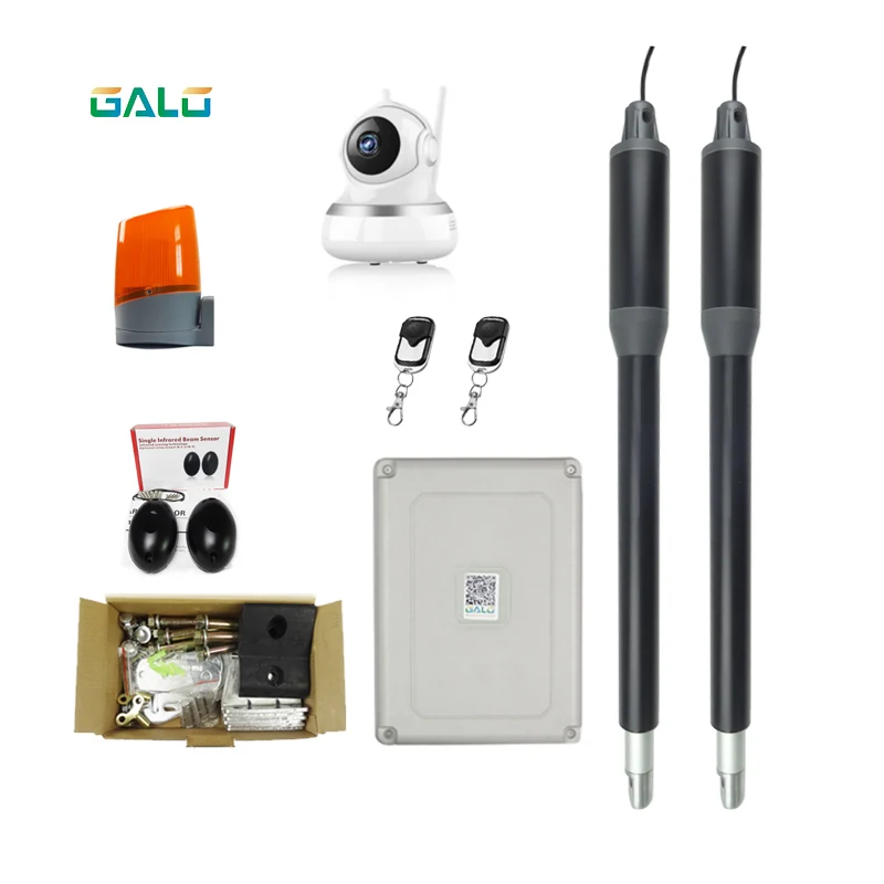 kit s Автоматические Распашные Ворота привод открывания двери с 1080P wifi Предупреждение ющий Светильник ИК Фотоэлемент датчик 3 шт. пульт дистанционного управления полный комплект - Цвет: kit s
