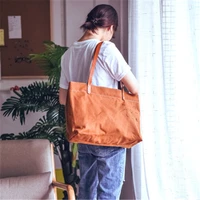 original retro literary large shoulder bag genuine leather capacity casual handmade luxury harajuku style student canvas bag