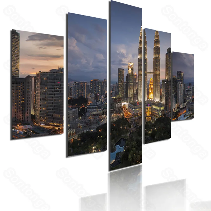 

City Evening Scene No. 4 Frameless Painting Simple Style Modern Home Decoration Art Wallpaper Wallpaper Self-Adhesive Wall