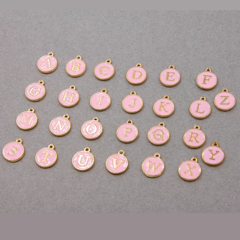 10 шт./26 шт. двухсторонние эмалевые подвески в виде букв алфавита белая эмаль K цвет