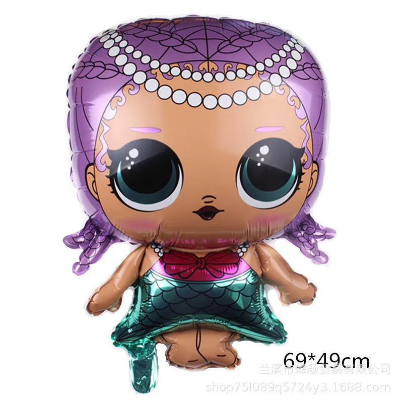 1pcs ew aluminum film balloon surprise doll mermaid party bar decoration | Дом и сад
