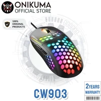 onikuma cw903 wired gaming mouse optical usb e sports game mice 6 led breathing light rgb colors for laptop pc game