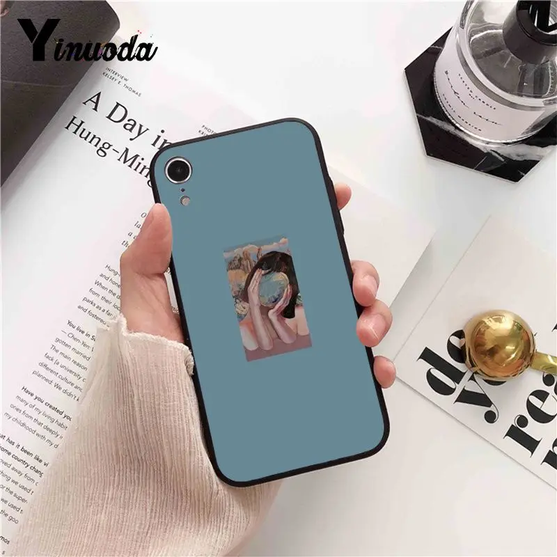 Yinuoda ins обои ТПУ черный чехол для телефона оболочка iPhone 5 5Sx 6 7 7plus 8 8Plus X XS MAX XR 10 11 Pro Max