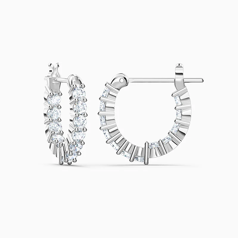 

2020 Fashion SWA New VITTORE MINI Pierced Earring Elegant Large Circle Decoration White Gold Earring Women Trendy Jewelry Gifts