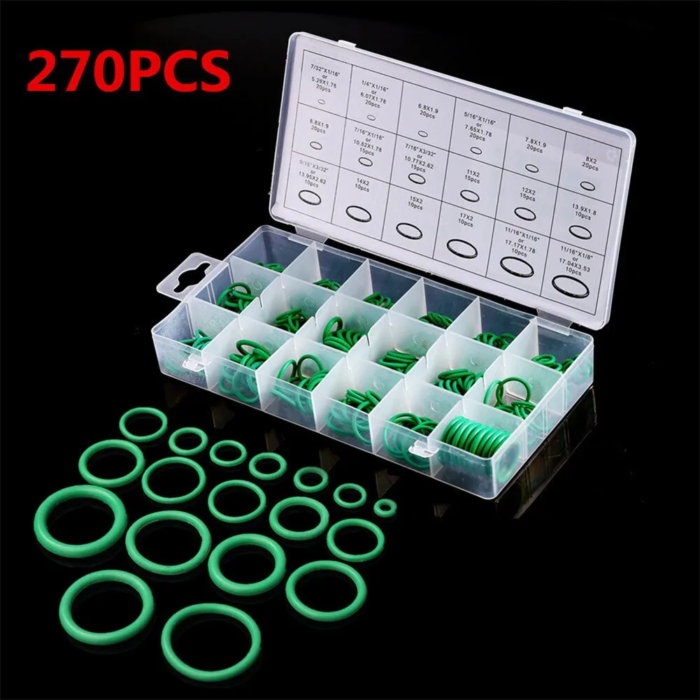 

Universal Rubber Ring Seals 270pc Car HNBR A/C System Air Conditioning O Ring Seals Set Assortment