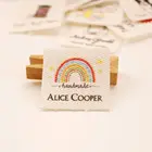 25x25 мм, этикетки для проглаживания утюгом, хлопковые этикетки с логотипом или текстом для шитья, бирки для вязаных изделий, на заказ, персонализированные, ручная работа, бирки для подарков