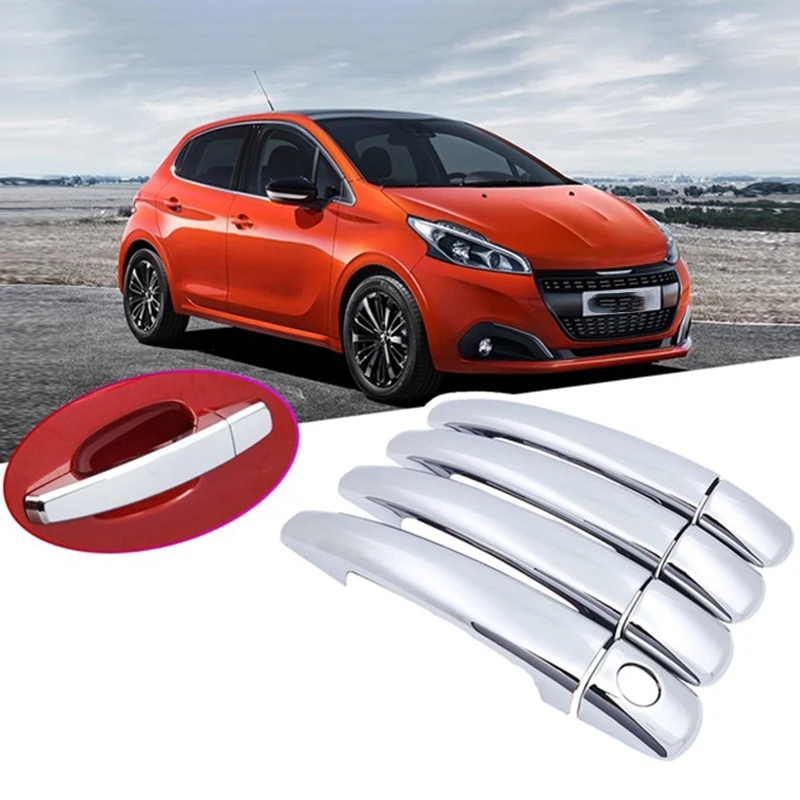 Для Peugeot 208 2012-2018 от модного хром наружные двери с жалюзийными решётками дверные