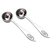 2pcs 20ml stainless steel coffee measure spoon durable powder spoon kitchen measuring scoop measuring tools silver