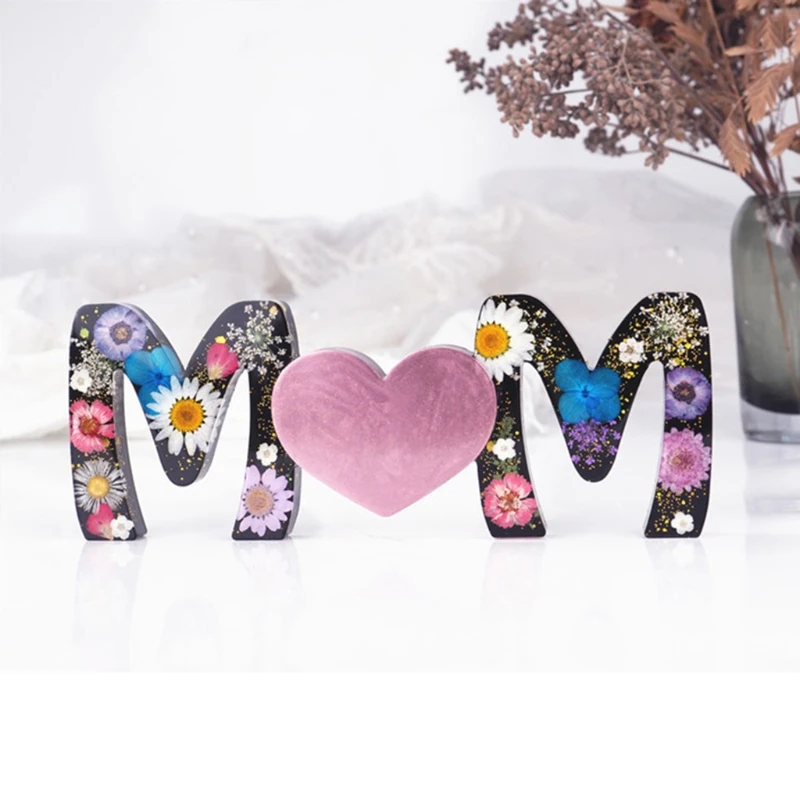 

2021 New DIY Large Mom Love Letter Pendant Resin Mold Mother 's Day Love Sign Word Mold
