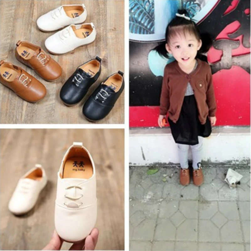 Детская обувь для маленьких девочек костюм досуга кожаная на плоской подошве С