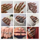 Набор Колец Tocona в богемном стиле для женщин, Винтажные Украшения из ракушек, резные цветы, Геометрическая Корона, цвет золото и серебро, 20 моделей