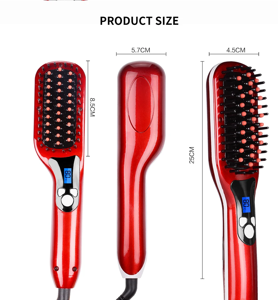 Керамическая щетка для выпрямления волос ЖК-Расческа выпрямитель Расческа