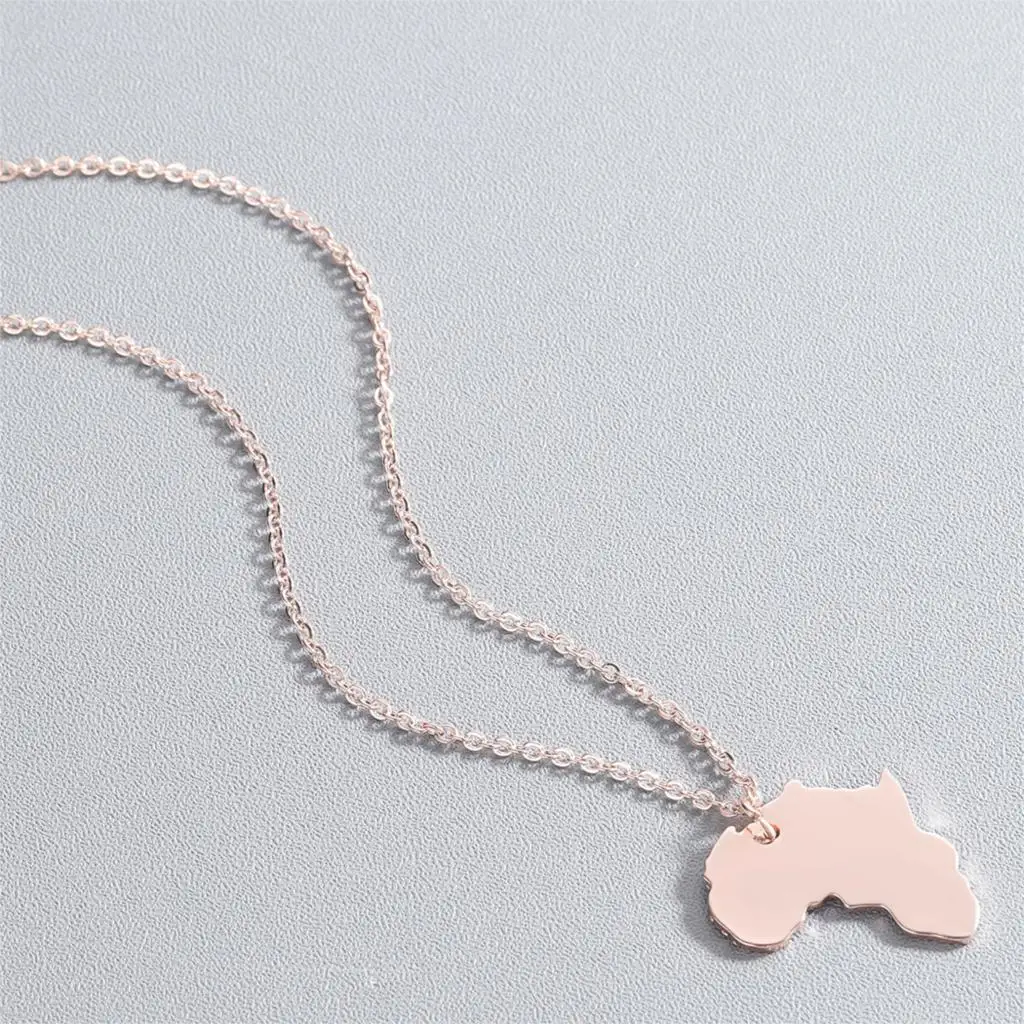 Женское Ожерелье с изображением карты Африки Kinitial модное геометрическое