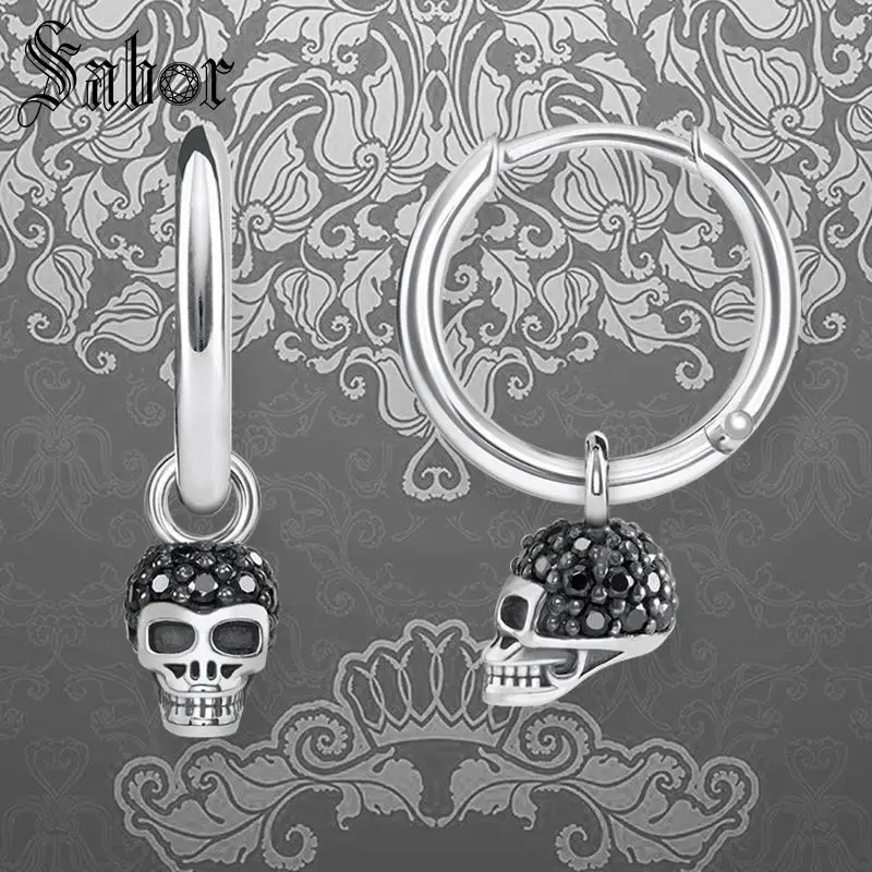 Женские винтажные серьги кольца в виде сердца глаз черепа вечерние