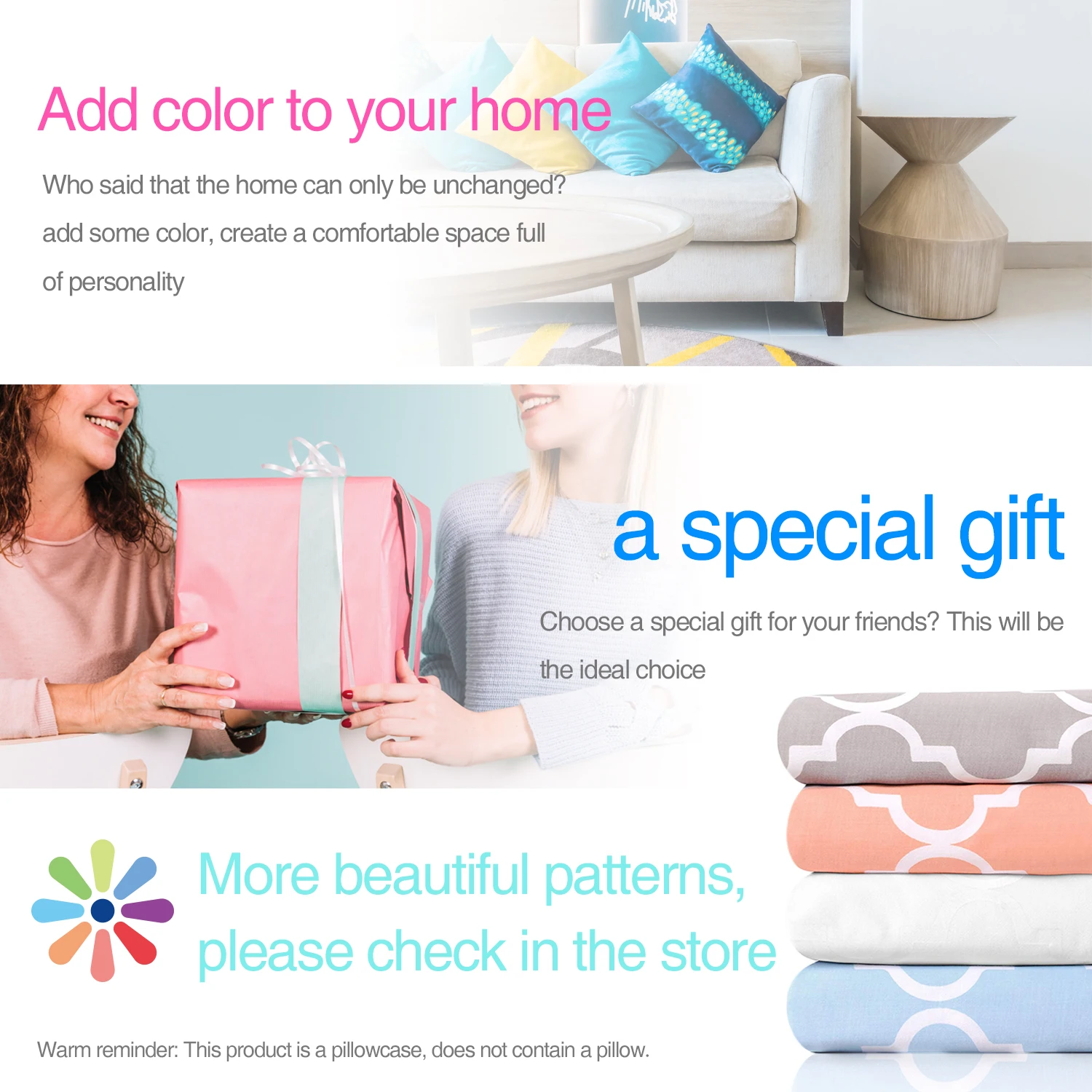 Милая Двусторонняя плюшевая наволочка с изображением животного единорога