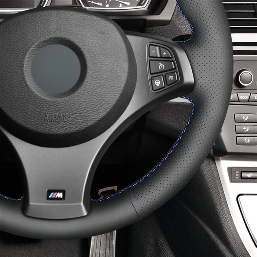 MEWANT черный искусственная кожа Чехол рулевого колеса автомобиля для BMW X3 (M Sport) E83