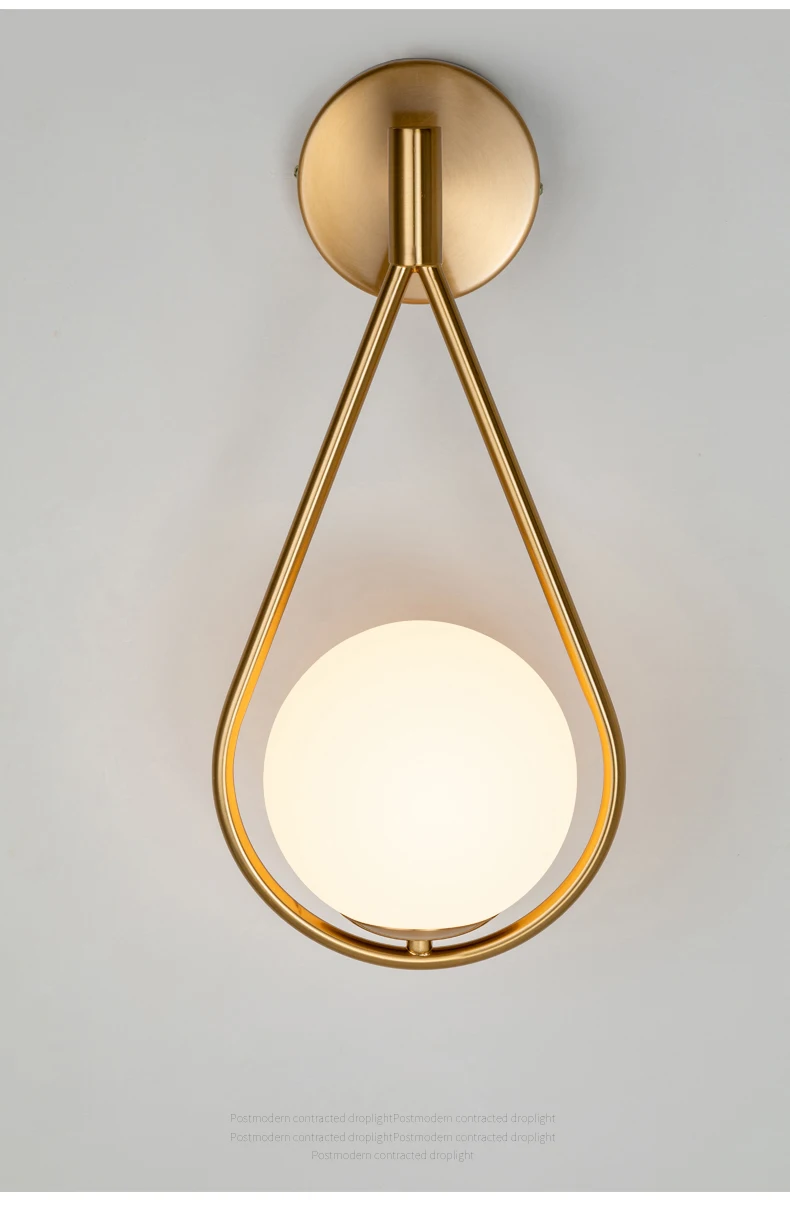 Art Deco Bedroom Bedside Wall Lamp Nordic Glass Ball Wall Lighting/Light Modern LED Wall Light