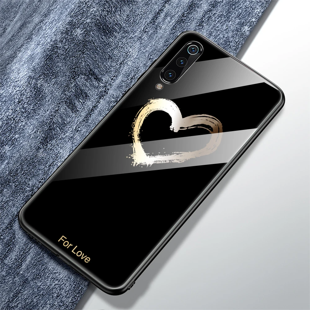 Чехол для телефона из закаленного стекла для Samaung Galaxy A10 A20 A30 A50 A70 M20 A7 Note 10 Pro S10 S10e S8 S9 Plus чехол из ТПУ с узором и цветами - Цвет: HeiJ