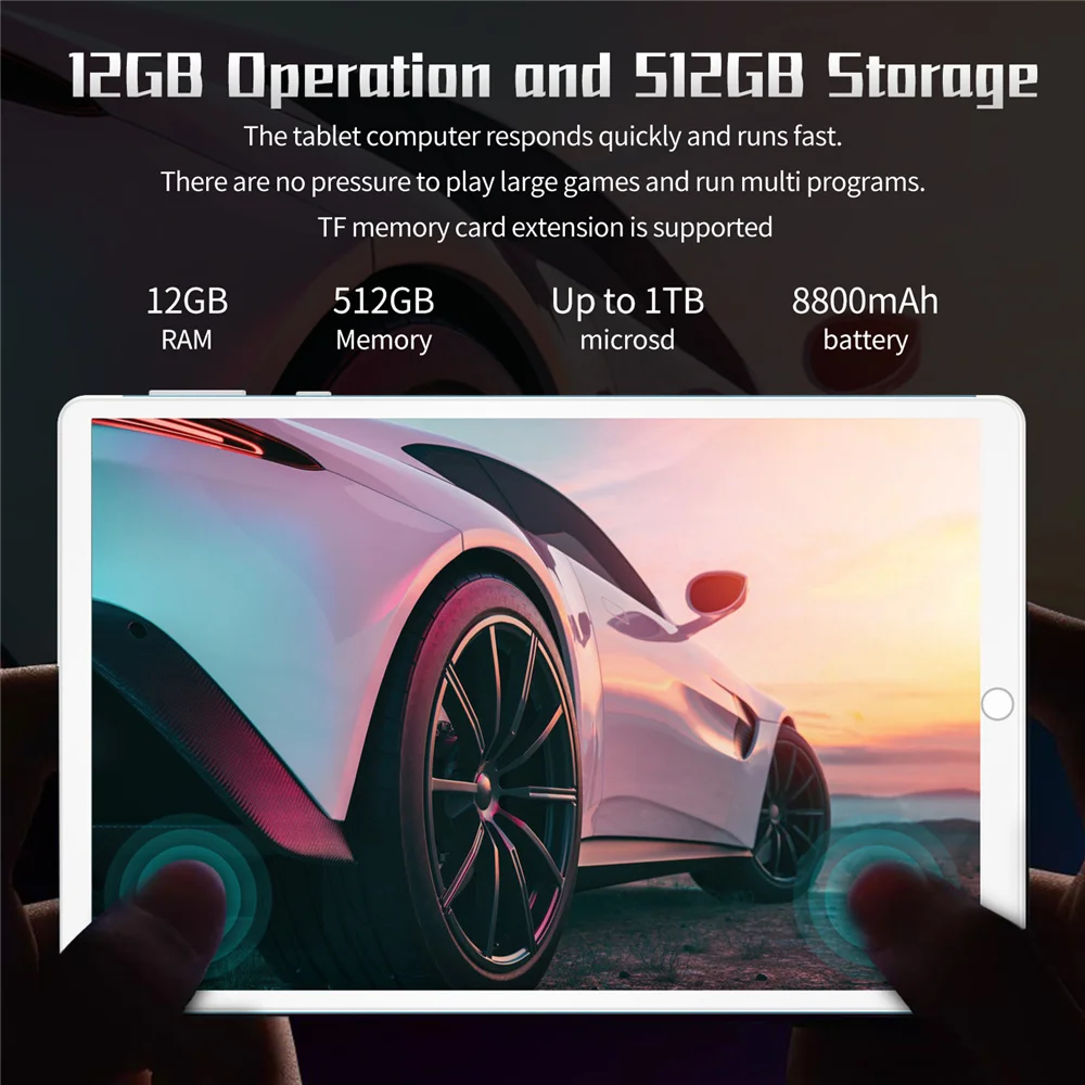 s18 8 inch tablet global version 2560x1600 ips 8gb ram 256gb rom 5g network 10 core android wifi tablet type c charging port free global shipping