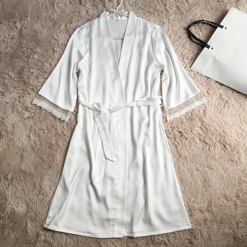 Костюм двойка халат костюм пикантные Для женщин Пижамный из вискозы с v образным