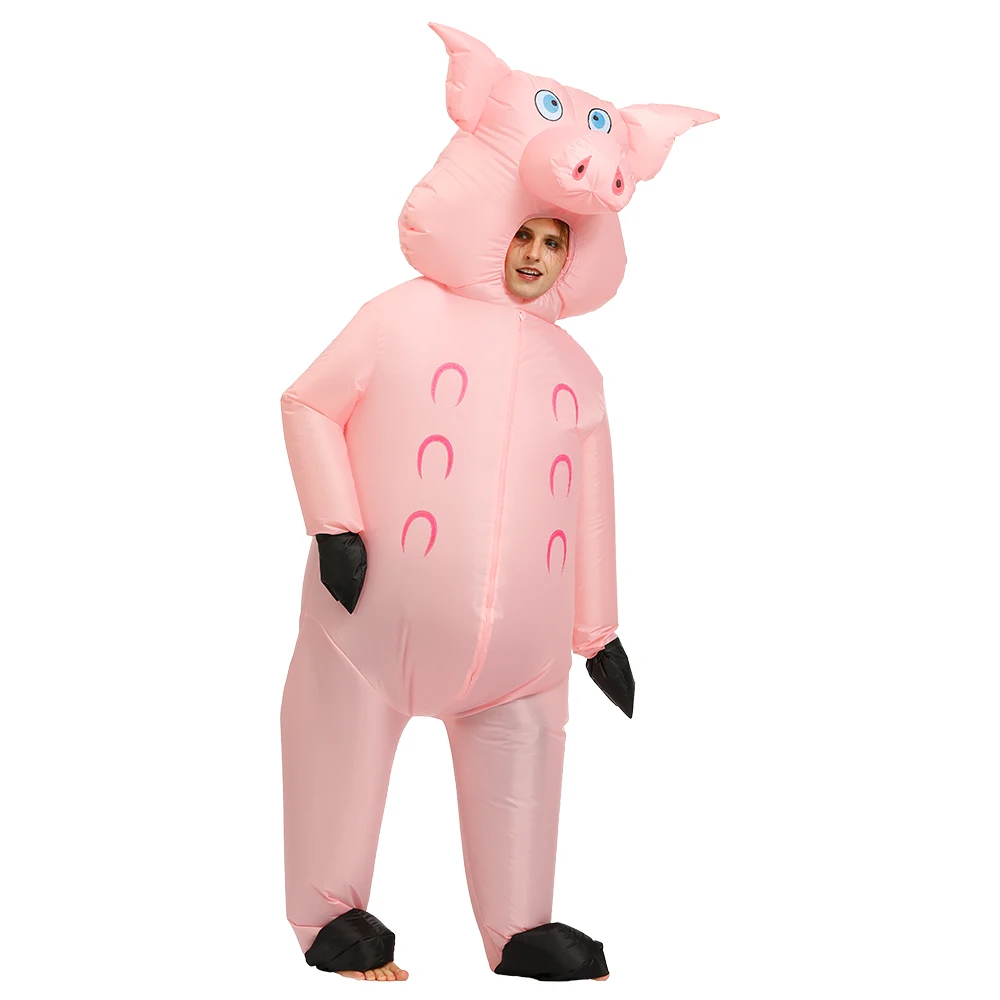 Inflatable Costume Pink Pig Animal Cosplay Halloween My Hero Academia Costumes for Men Adult |