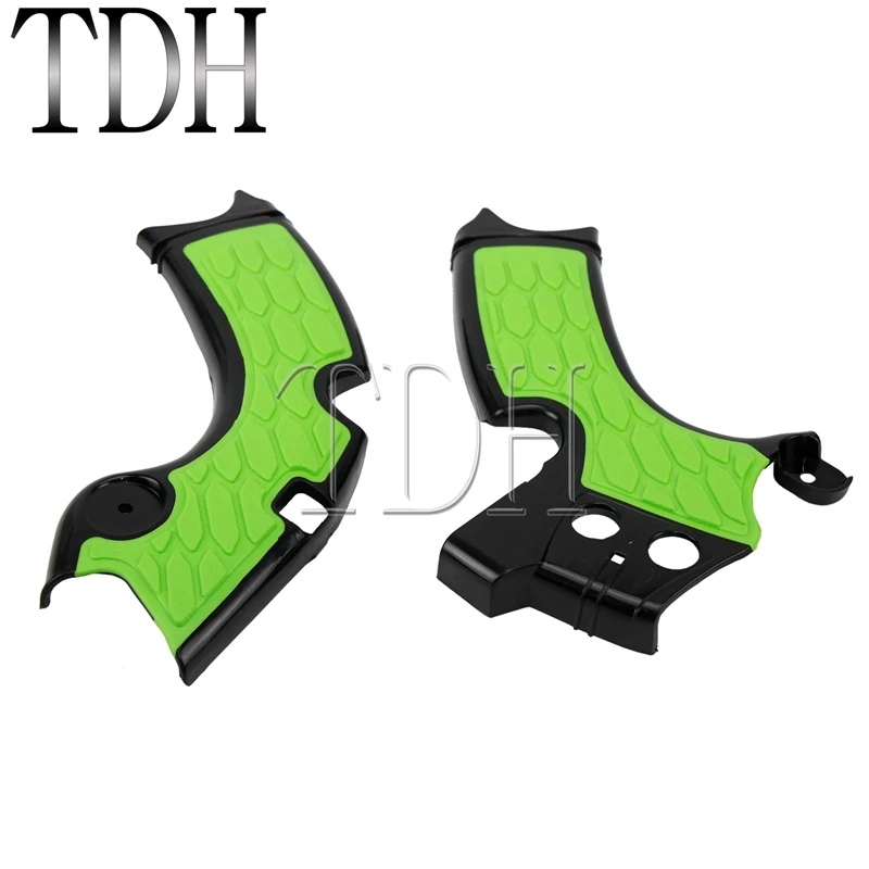 black green Защитные крышки для мотокросса X-Grip для Kawasaki KX250 KXF250 KX250F- защита рамы для грязного велосипеда черный и зеленый - Цвет: black green