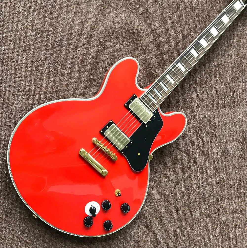 

New standard custom,jazz electric guitar,handwork 6 Strings RED color jazz gitaar,musical instruments guitarra,black pickguard