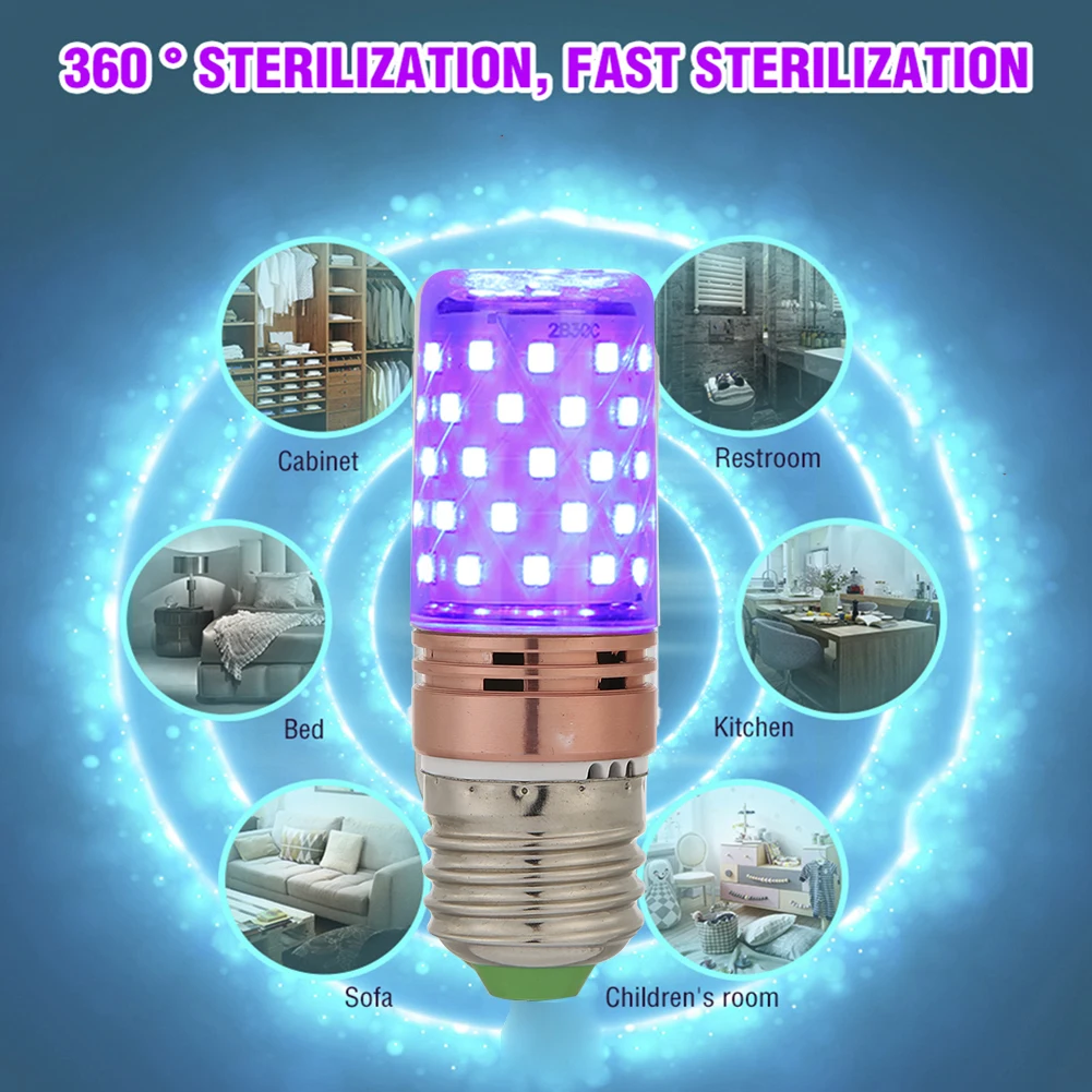 

E27 60 LED UV Germicidal Corn Lamp Home Sterilize Disinfection Light Bulb dropshipping#38
