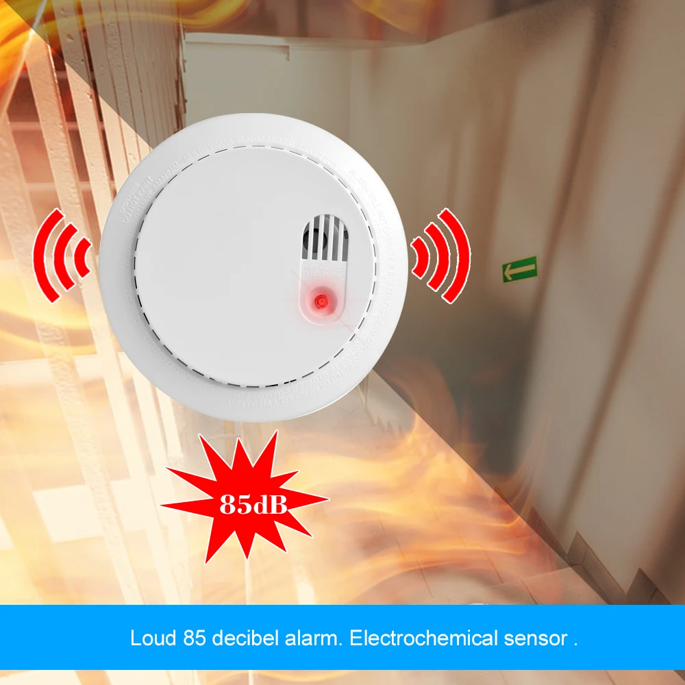 Детектор угарного газа Wi Fi датчик дыма звукоПредупреждение 85 дБ с дистанционным