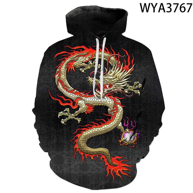 

Мужской спортивный костюм с 3D принтом дракона, уличная одежда, повседневная женская толстовка с длинным рукавом, осенняя Весенняя свободна...
