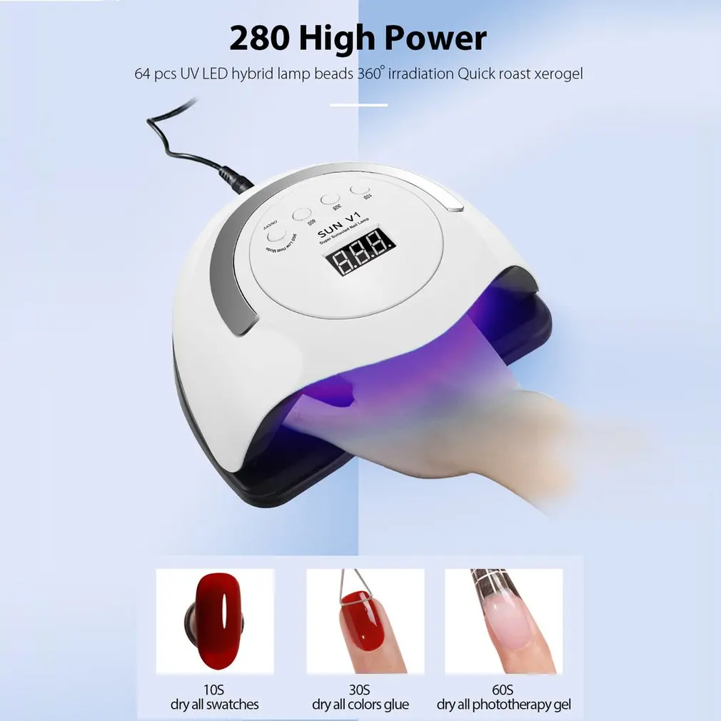 

High Power UV LED Lamp For Drying Nails With LEDs Professional Gel Polish LED Nail Dryer Lamp For Manicure Salon Tools