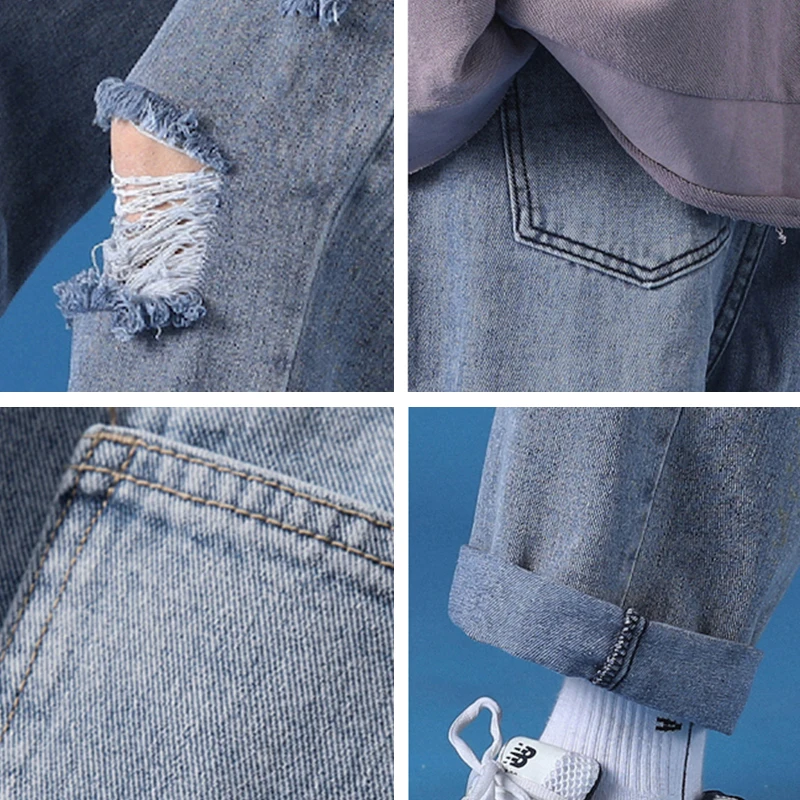 Джинсы с прорехами штаны для мужчин 2021 Новая мода на каждый день в японском ретро