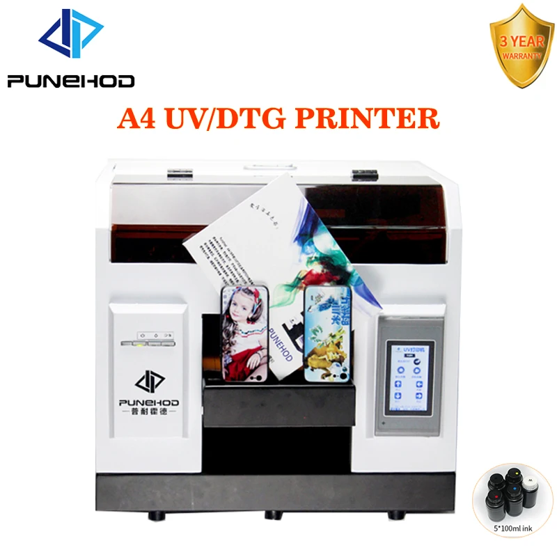 Punehod A4 DTG UV планшетный цифровой принтер Мобильная цветная печатная машина EPSON R330
