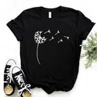 Футболка женская с принтом одуванчиков, повседневная забавная рубашка с коротким рукавом, Топ в стиле Харадзюку с диким цветком, подарок для молодых девушек