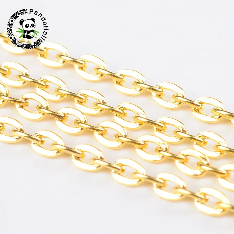 

2/10m Chain Necklace for Men Women Basic Punk Iron Cable Chains Unwelded with Spool Flat Oval For Jewelry Making 3x2x0.5mm