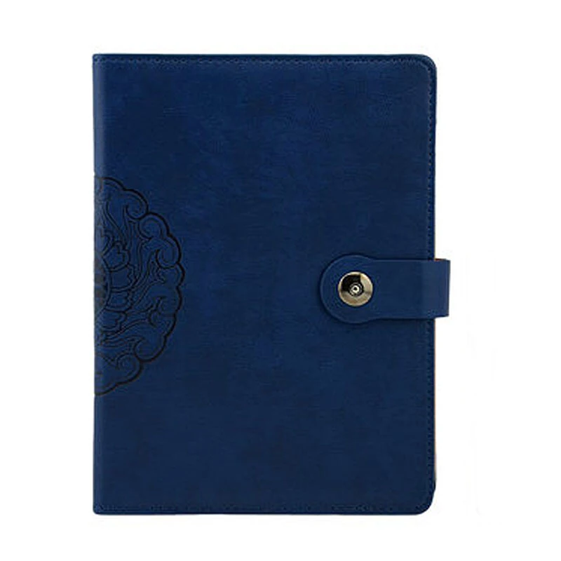 Blue A5 искусственная кожа весна записная книжка с застежкой, 80 GSM внутренние бумаги, 95 листов TPN030 - Цвет: Blue