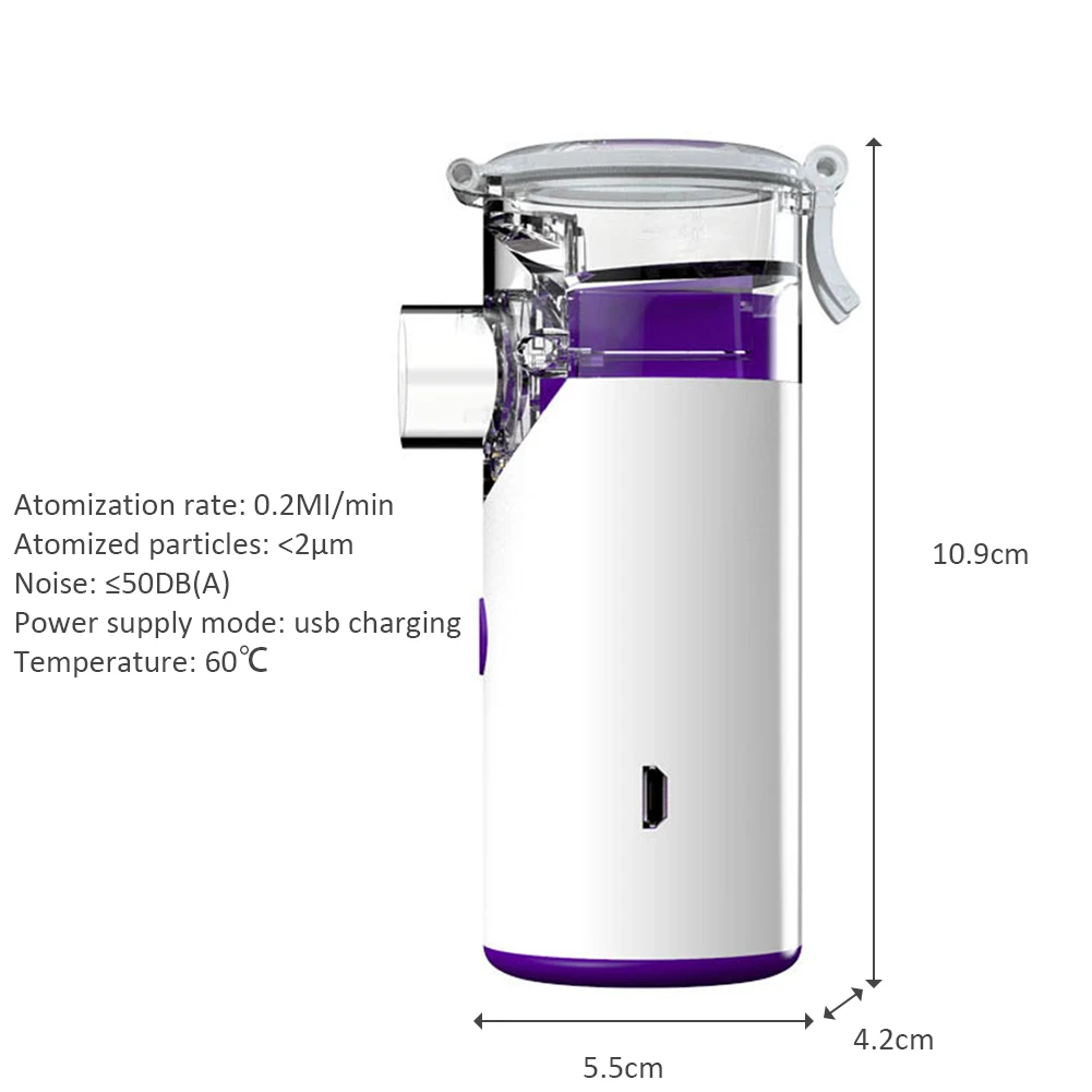 

Handheld Ultrasonic Nebulizer USB Rechargeable Mini Inhaler Respirator Humidifier Atomizer Inhaler Home Health Care Machine