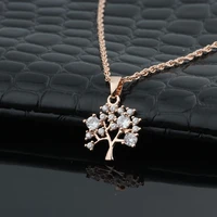 vintage tree of life cz necklace for men women good quality rose gold color necklace 2022 female accessories