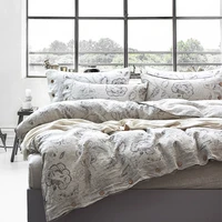 natural linen bedding set premium hemp printed 100 french linen bed sheet set romantic floral duvet cover king size pillowcase
