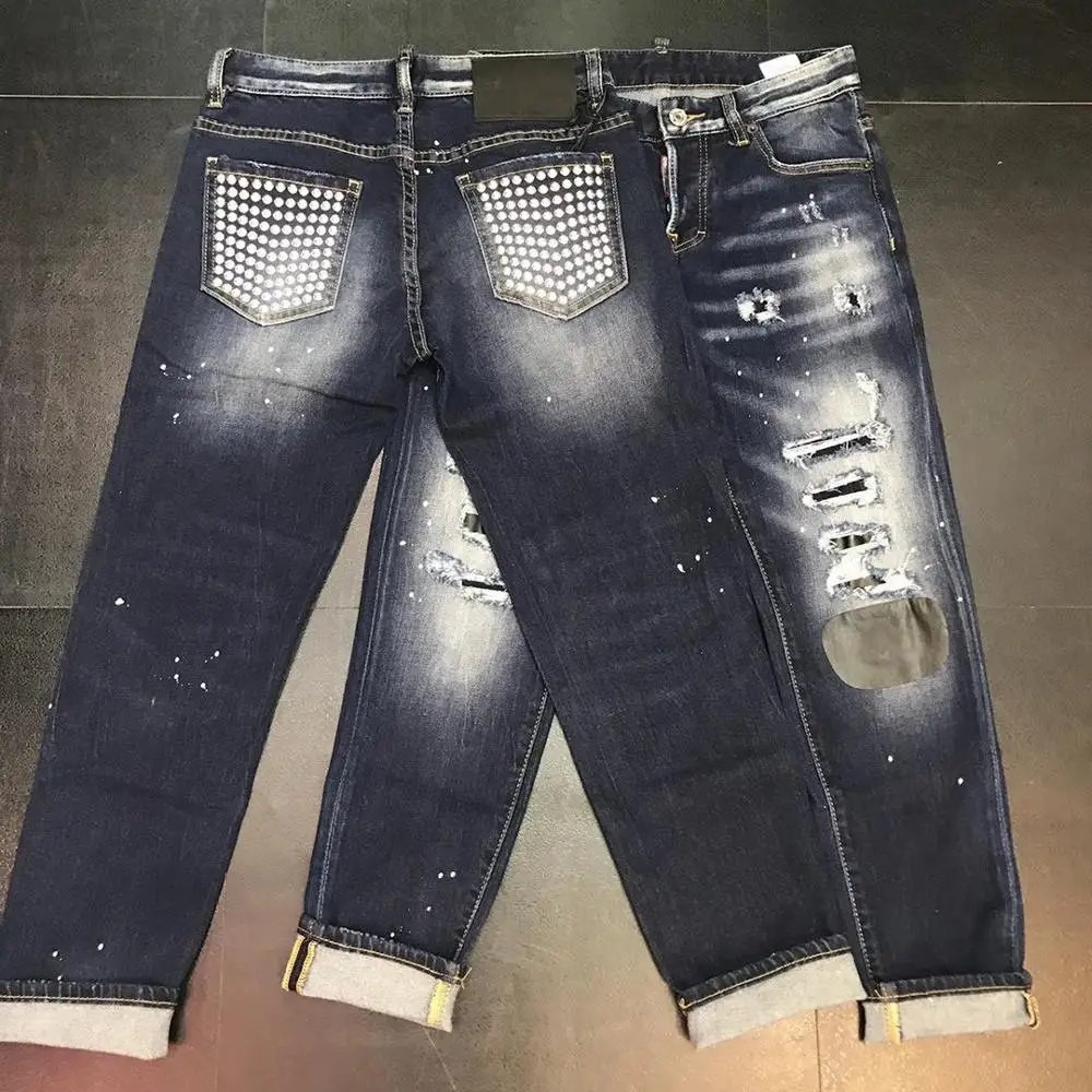 DSENQI новые женские рваные джинсы для женщин узкие DSQ брюки верхняя одежда