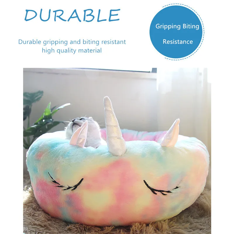 Единорог Форма удлиненном плюше Спальный мешок собаки кровати для небольших