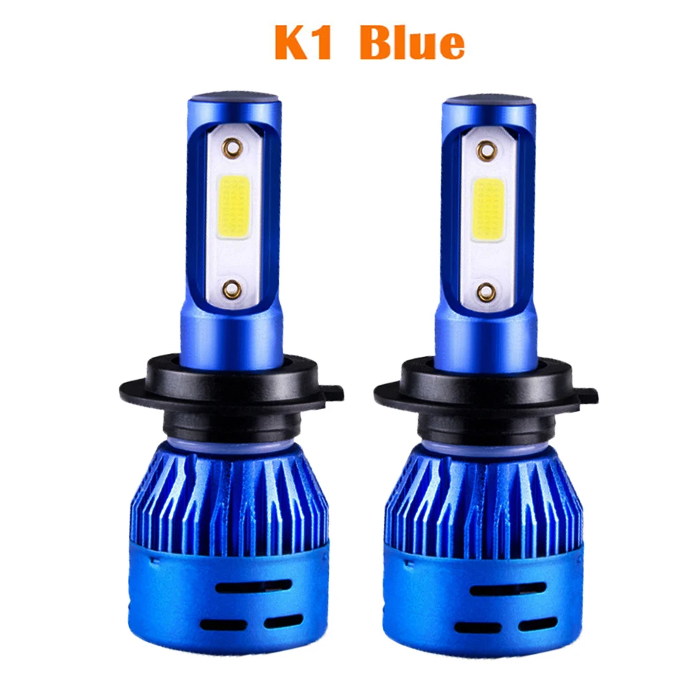 K1 Blue Светодиодный H7 H4 H1 H11 H8 Автомобильная Лампа 6000K лампа 9005 9006 HB3 HB4 12V 24V K Серия COB/1860 чип люсис привело Para Авто ампулы светодиодный Voiture - Испускаемый цвет: K1 Blue