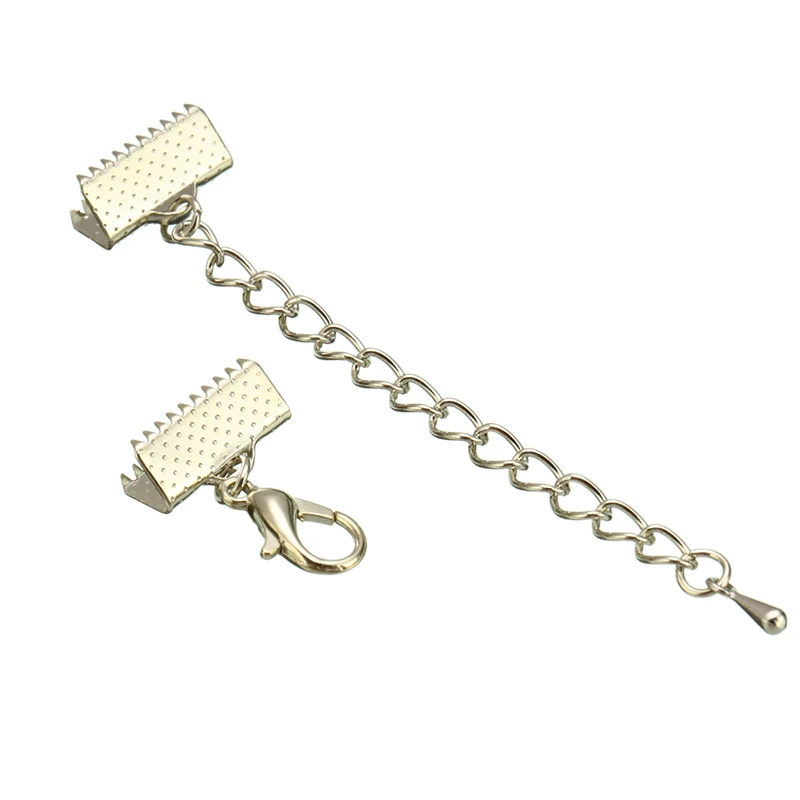 10 шт./компл. кожаный шнур конец застежки браслет из застежек удлинитель колье на