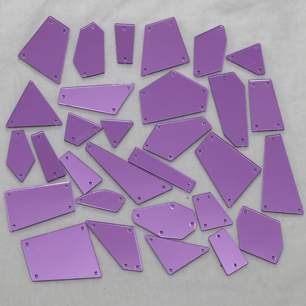 Фиолетовое акриловое зеркало пришивные стразы сделай сам плоское камни с