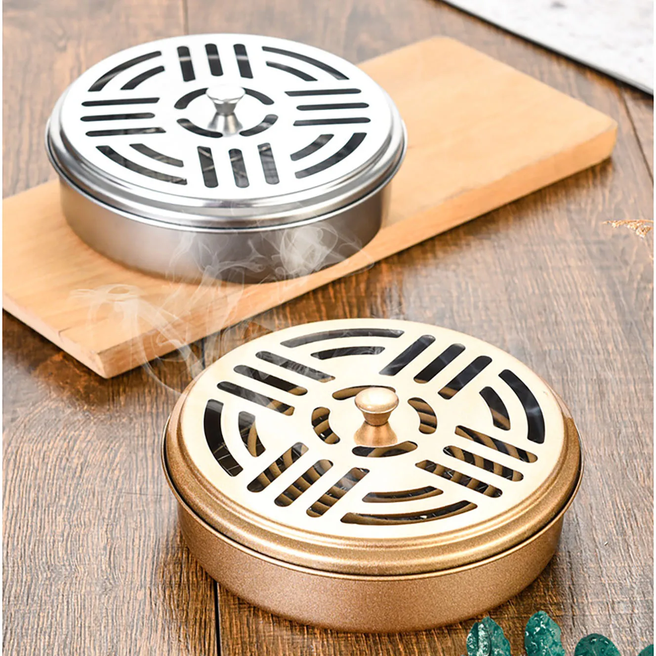 

Mosquito Coil Holder Stainless Steel Portable Mosquito Repellents Mosquito Coil Holder Box Classical Iron Case Holder With Lid