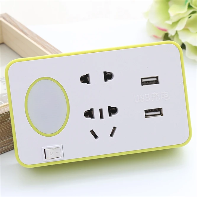 3 года гарантии светодиодный Ночной светильник с двумя USB портами, Порты и разъёмы телефон Зарядное устройство ввиде штепсельной вилки Беспроводной розетка настенный светильник с держатель мобильного телефона