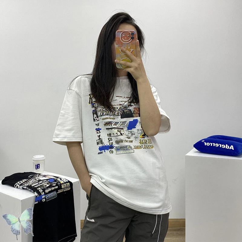 

Ader Error T-shirt Alien Coming Electric Wave Poster Men Women Cotton Adererror T Shirt